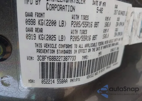 2002 Chrysler Pt Cruiser Limited from USA, damaged, VIN 3C8FY68B22T387733